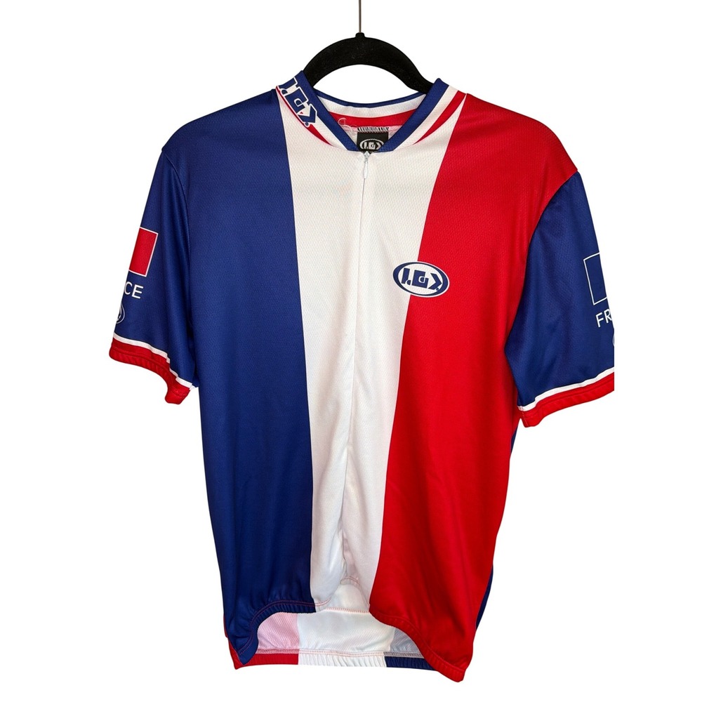 Louis Garneau Mens Cycling Jersey‎ France Flag Red White Blue Short Sleeve
